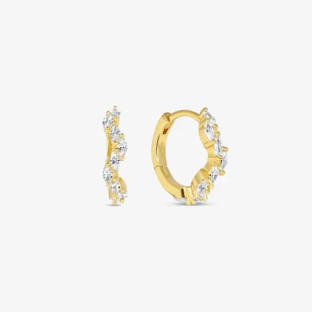 Jackie Mack 18k Gold Arctic Huggie Earrings